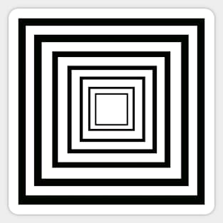 Black and White Concentric Squares Sticker